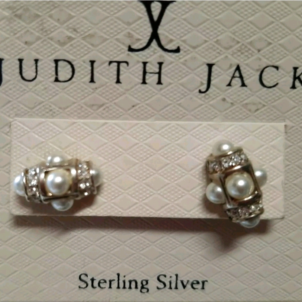 Judith Jack Sterling Silver Pearl Earrings